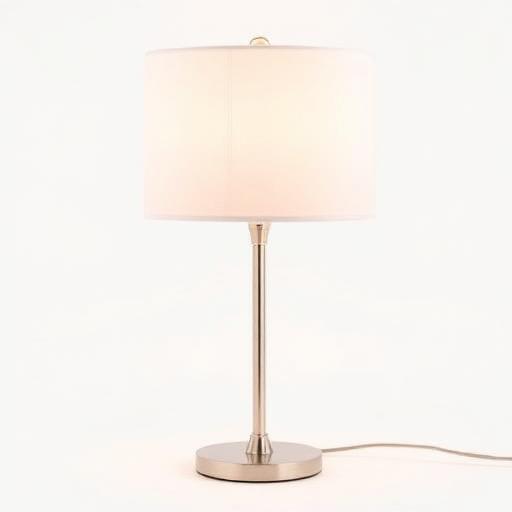 Brushed Nickel Modern Table Lamp (Set of 2)
