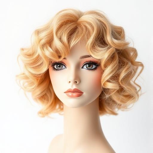 Honey Blonde Curly Bob Lace Wig